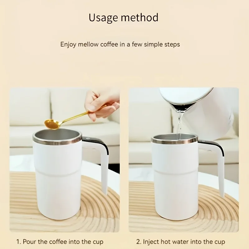 Temperature display automatic stirring cup, rechargeable magnetic automatic stirring coffee cup, portable travel water cup thumbnail 6