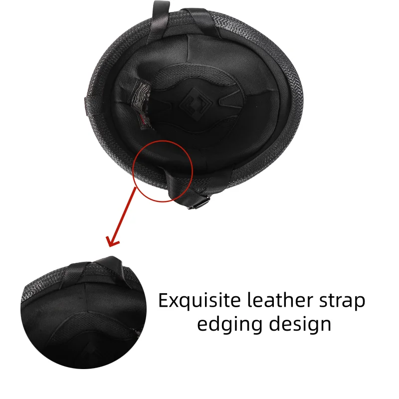Classic Retro German Army Helmet Vintage Motorcycle Half Helmets Fashionable Riding Gear thumbnail 3