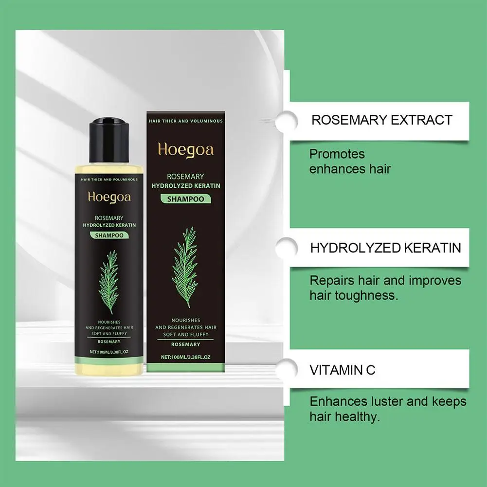 Natural Rosemary Hair Shampoo 100ML Reduce Hair Loss Clean Dandruff Nourish Moisturize Scalp Hair Care Product thumbnail 3