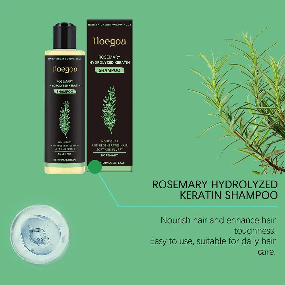 Natural Rosemary Hair Shampoo 100ML Reduce Hair Loss Clean Dandruff Nourish Moisturize Scalp Hair Care Product thumbnail 4