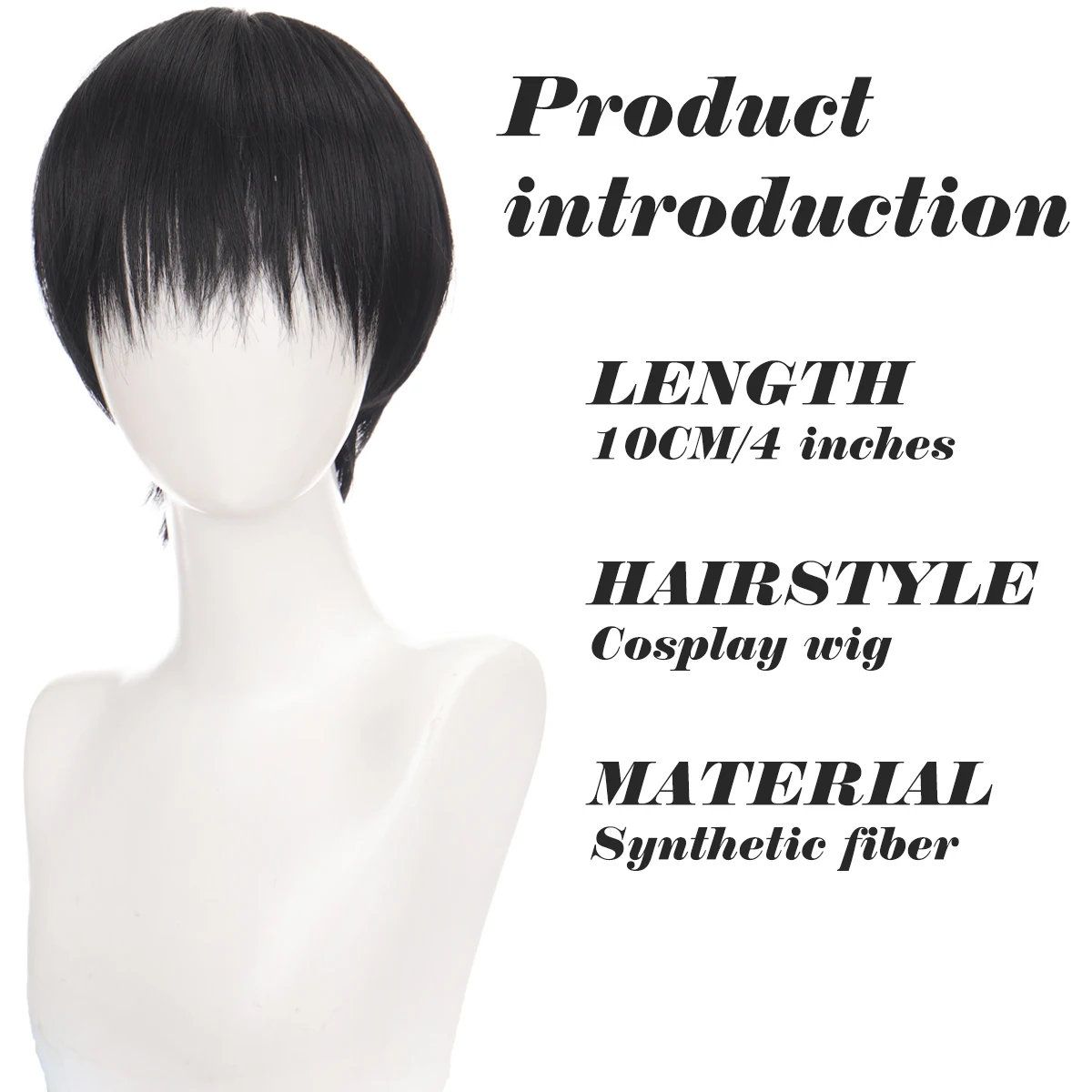 Short hair synthetic men's role-playing wig heat-resistant fireworks perm short curly hair natural black daily wig thumbnail 2