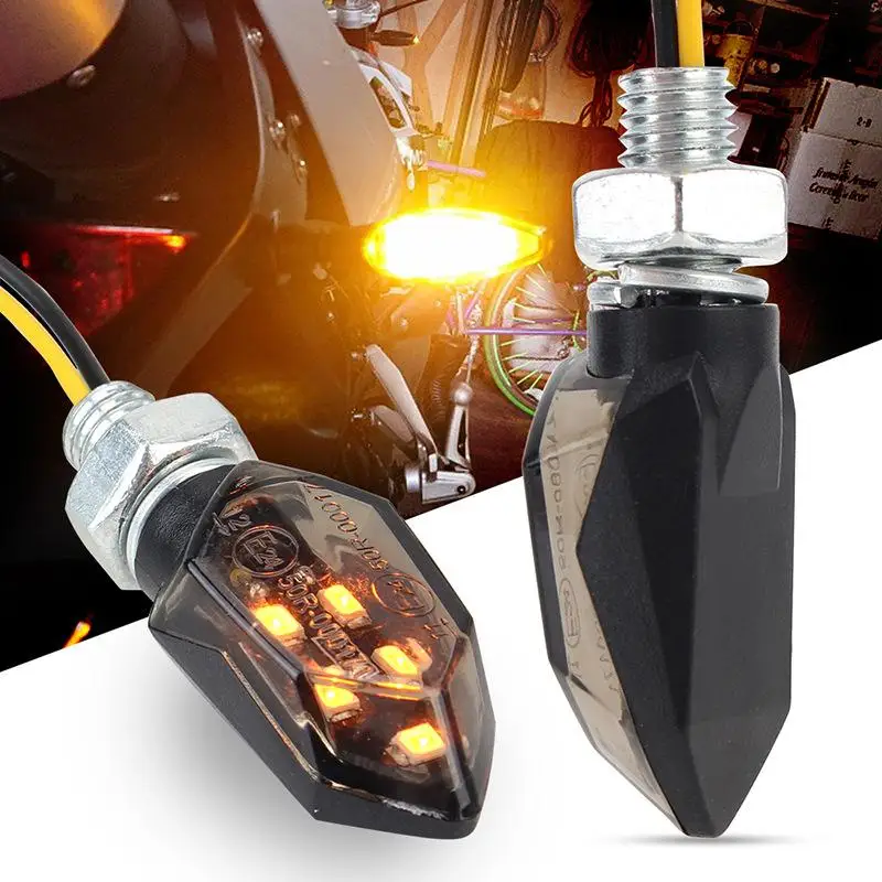 Super Bright LED Motorcycle Turn Signal Light – Mini Universal Amber Blinker thumbnail 3