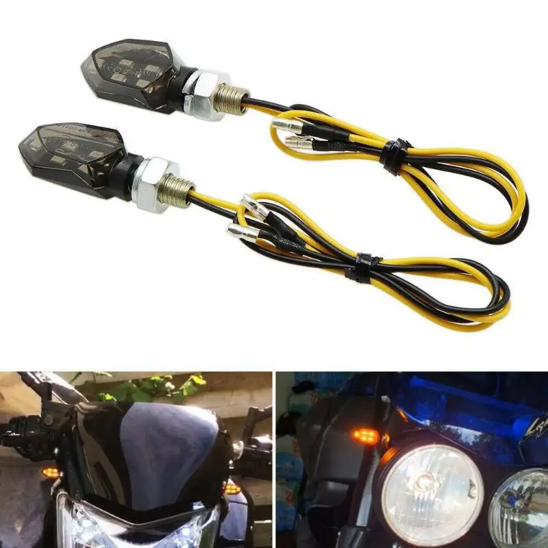 Super Bright LED Motorcycle Turn Signal Light – Mini Universal Amber Blinker thumbnail 4