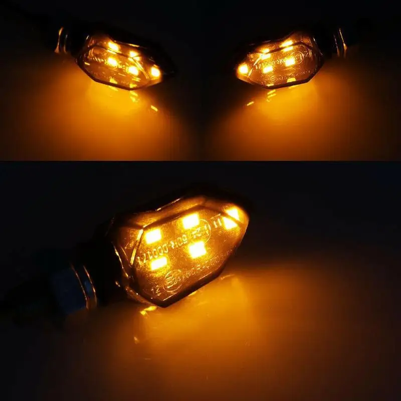 Super Bright LED Motorcycle Turn Signal Light – Mini Universal Amber Blinker thumbnail 5