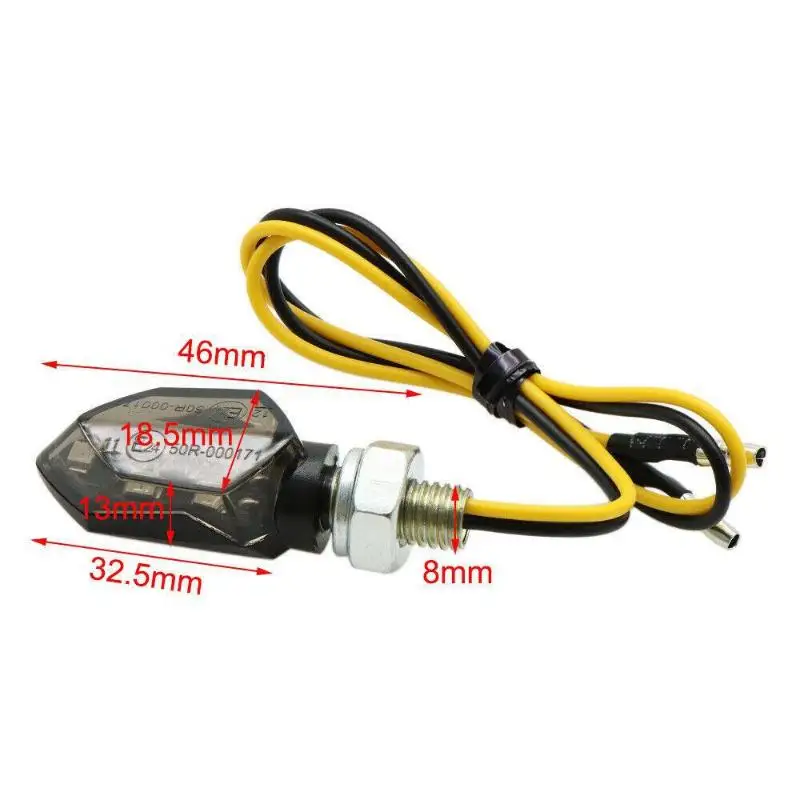 Super Bright LED Motorcycle Turn Signal Light – Mini Universal Amber Blinker thumbnail 6