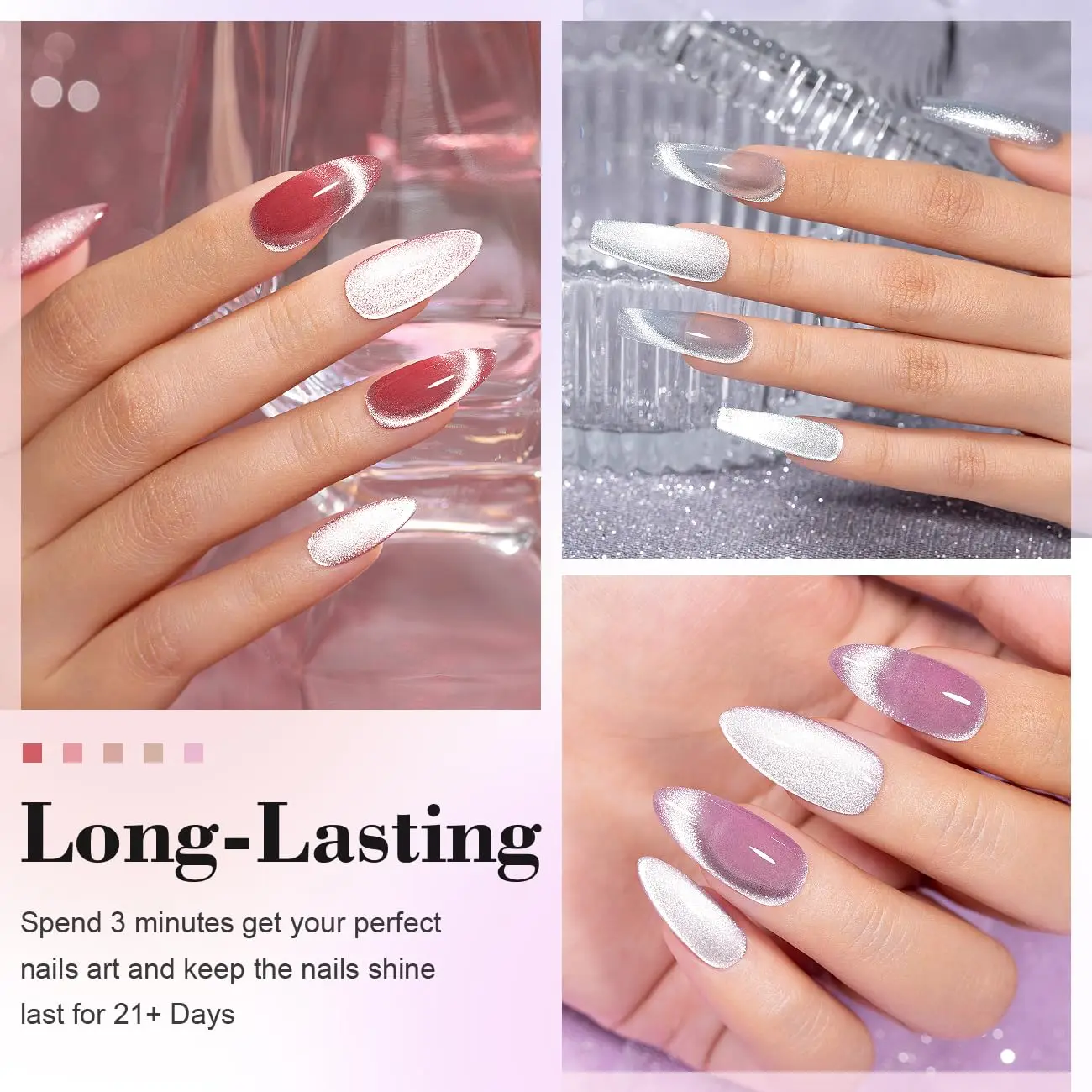 6pcs 7.5ml New Popular Reflective Cat's Eye Magnetic Nail Gel Semi Permanent Nail Art Soaking LED Nail Salon DIY Nail Salon Gel thumbnail 4