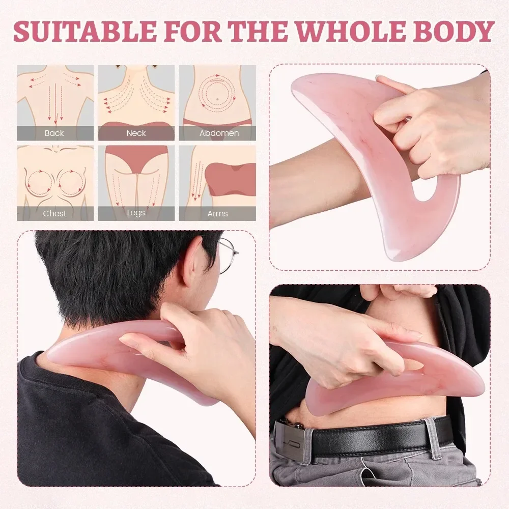 Scienlodic Gua Sha Massage Tool with Handle (Resin) Larger Guasha Scraping Tool for Back Neck Face Leg Massage, Lymphatic thumbnail 5