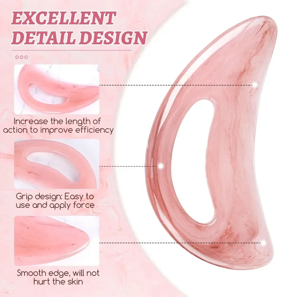 Scienlodic Gua Sha Massage Tool with Handle (Resin) Larger Guasha Scraping Tool for Back Neck Face Leg Massage, Lymphatic thumbnail 3