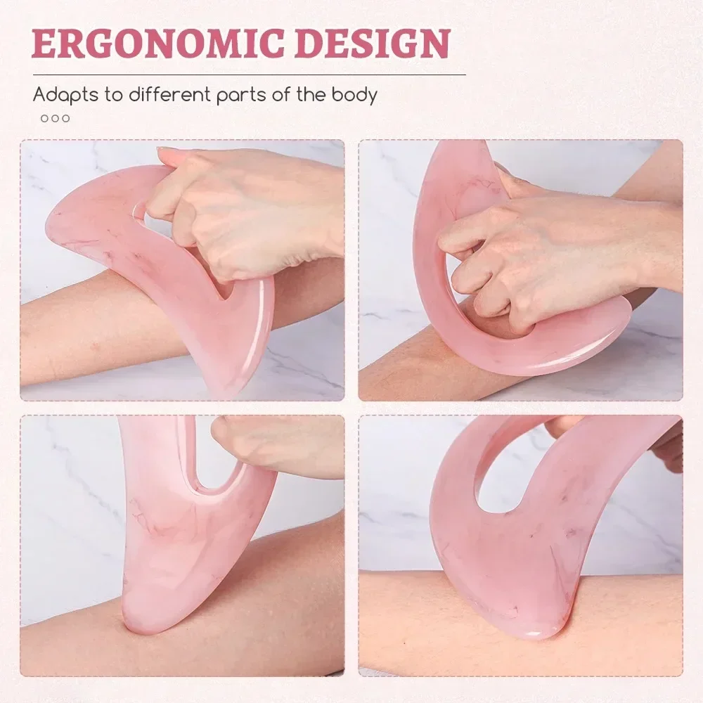 Scienlodic Gua Sha Massage Tool with Handle (Resin) Larger Guasha Scraping Tool for Back Neck Face Leg Massage, Lymphatic thumbnail 4