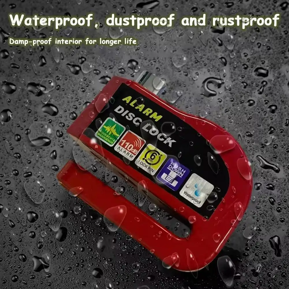 Motorcycle Anti-theft Lock Police Disc Brake Lock Safety Motorcycle Wheel Disc Padlock Waterproof Bicycle Anti-theft thumbnail 5