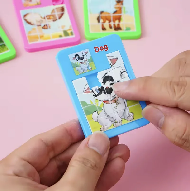 Novelty 16 Grid Maze Puzzle Toy Cartoon Animal Sliding Puzzle Mini Game Competitive Gift Interesting Smart Puzzle Random Style thumbnail 6