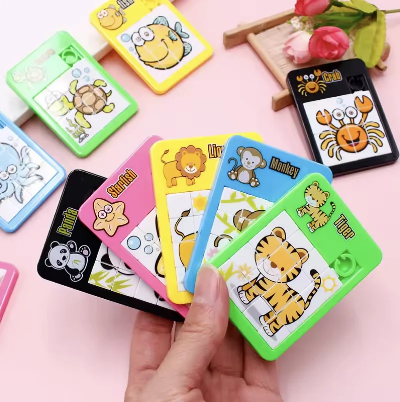 Novelty 16 Grid Maze Puzzle Toy Cartoon Animal Sliding Puzzle Mini Game Competitive Gift Interesting Smart Puzzle Random Style thumbnail 2
