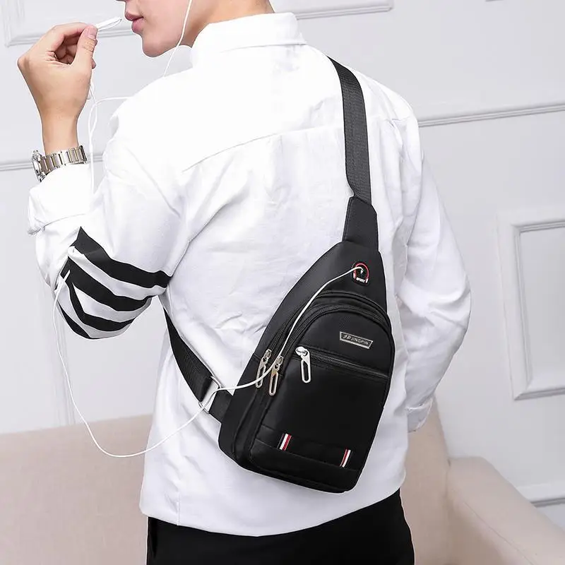 Men's Crossbody Bag Oxford Cloth Sports Leisure Backpack Waterproof Portable Travel Single Shoulder Bag Urban Minimalist Style thumbnail 3