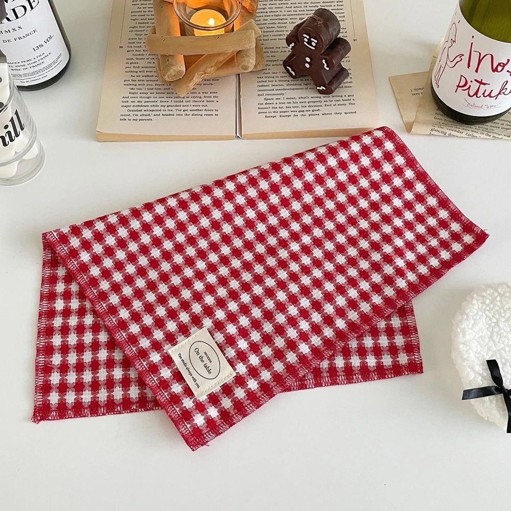 Placemat Double-Sided Plaid Jacquard Christmas Atmosphere Pillowcase Kitchen Tablecloth Korean Style Ins Trendy Dining Fabric thumbnail 4