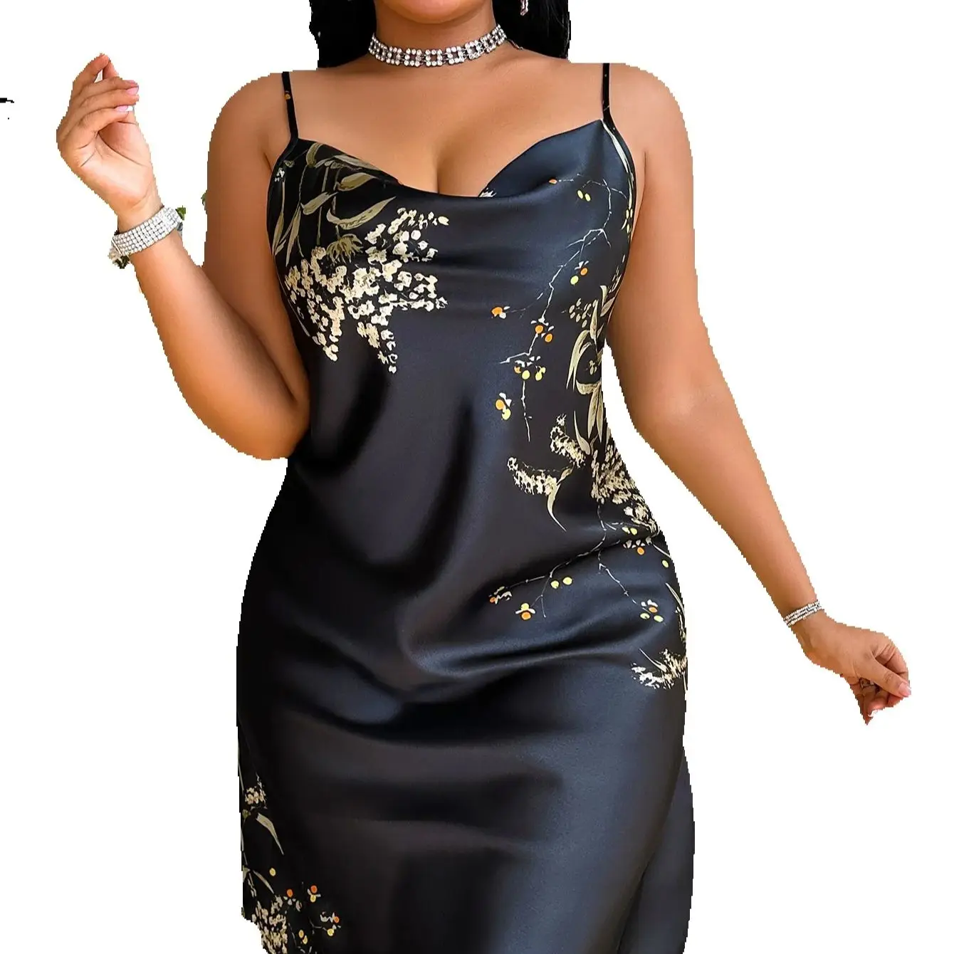 Vintage Cherry Print Ladies Nightdress Sexy Fashion Plus Size Women Pajamas thumbnail 6
