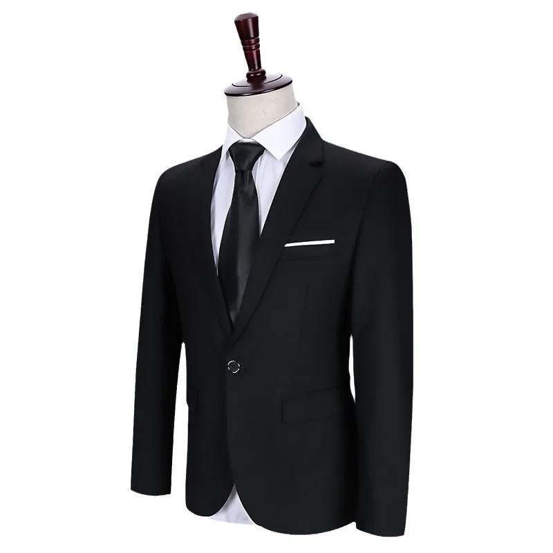 Slim Fit Korean Style Wedding Suit Men's Business Formal Groomsmen Dress Suit Cross-Border Model Polyester Fiber Four Seasons thumbnail 5