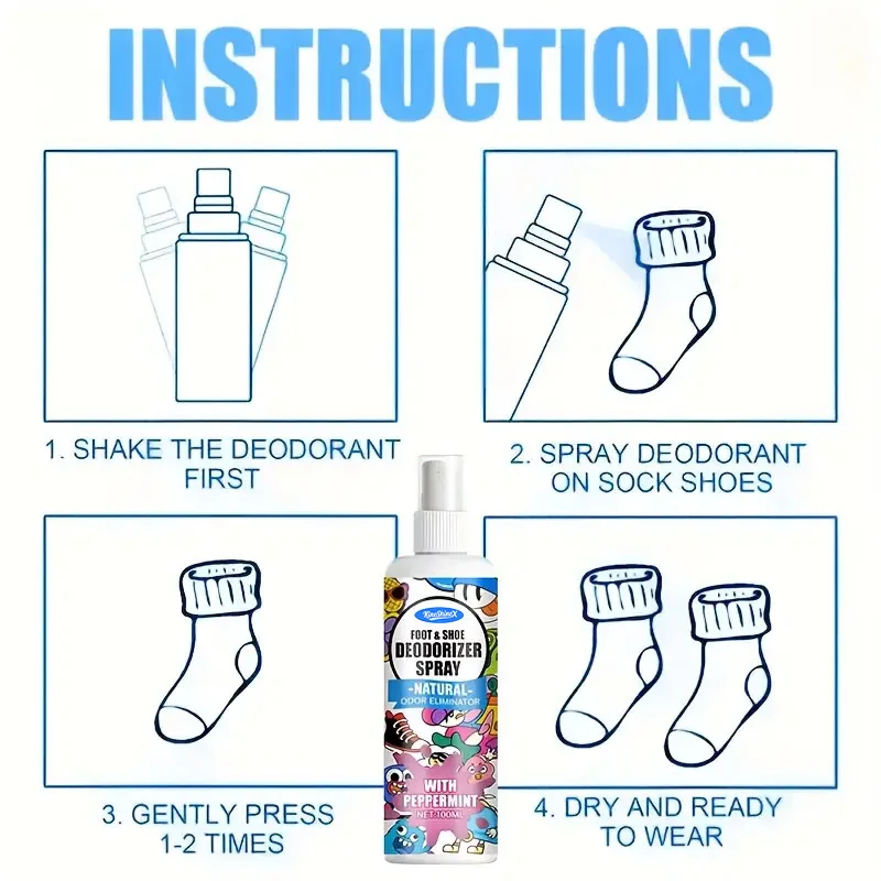 Spray Bottle Foot Deodorizer-Fast-Acting,Long-Lasting Odor Eliminator Spray for Shoes,Sneakers,Boots,Feet Socks,Based Technology thumbnail 6