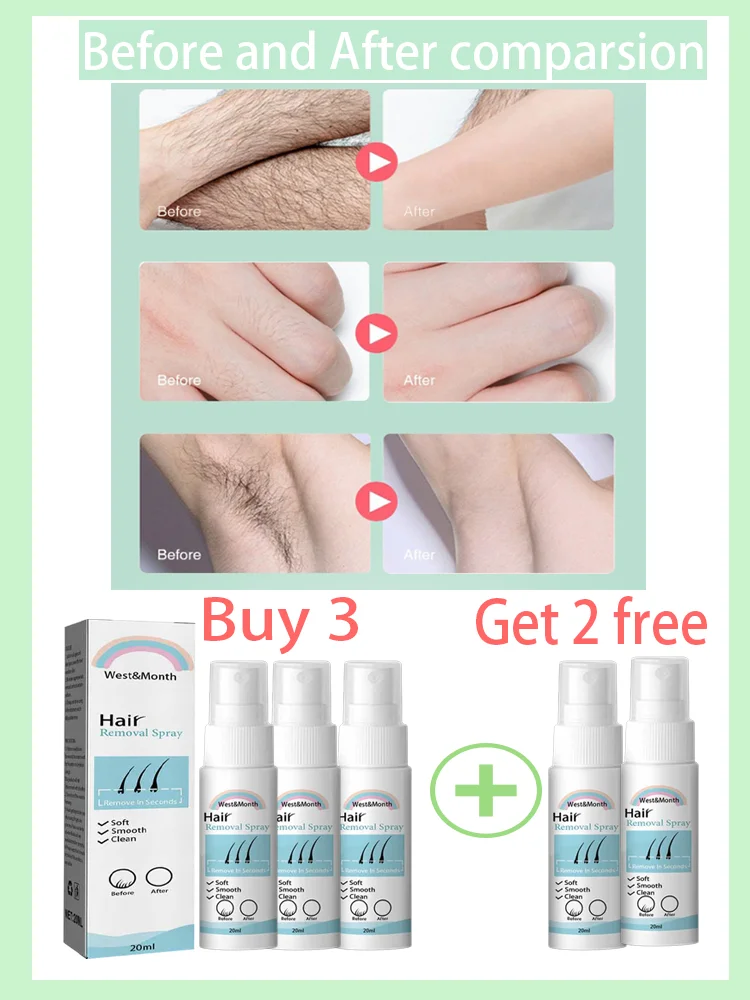 Permanent Hair Removal Spray  Dissolves Hair Instantly Sprays On Effortlessly Gentle on Skin  Pain-Free Long-Lasting Results thumbnail 4