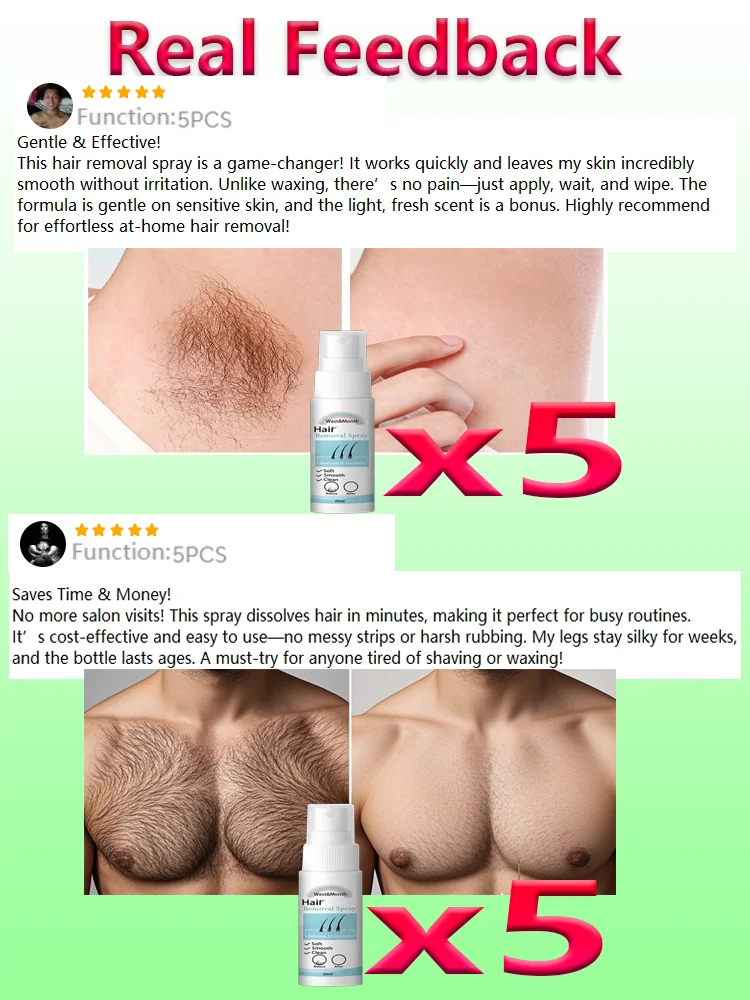 Permanent Hair Removal Spray  Dissolves Hair Instantly Sprays On Effortlessly Gentle on Skin  Pain-Free Long-Lasting Results thumbnail 6