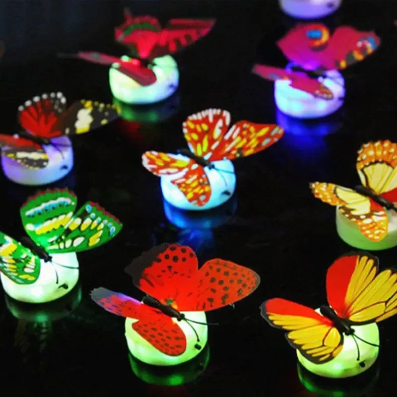 5PCS Creative Butterfly Night Light Set Stickable LED Glowing Colorful DIY Wall Decor Funny House Lighting thumbnail 4