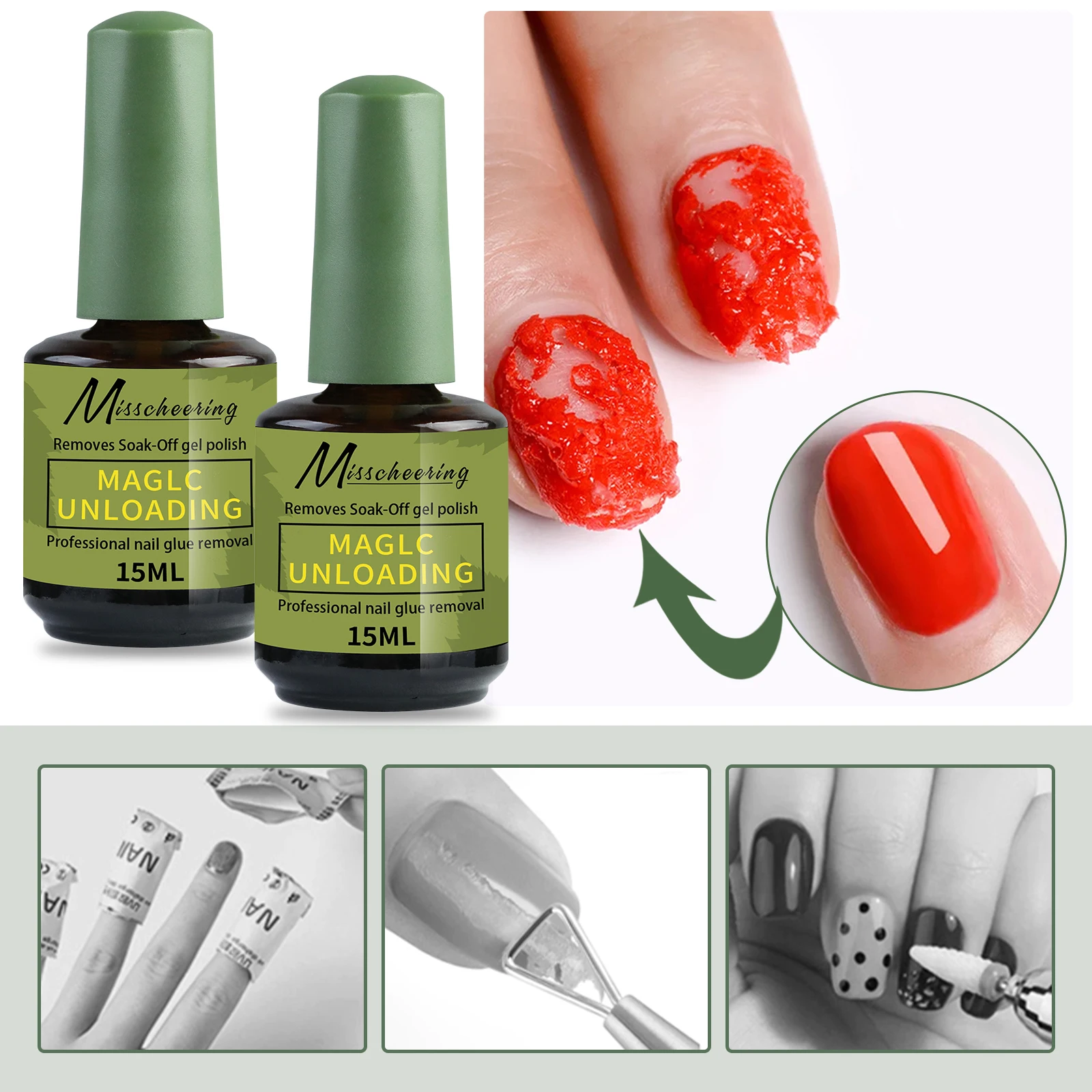 2pcs Magic Fast Nail Gel Polish Easily and quickly removes UV rays in 3-5 minutes Semi Permanent Varnish Nail Art Removal Tools thumbnail 3