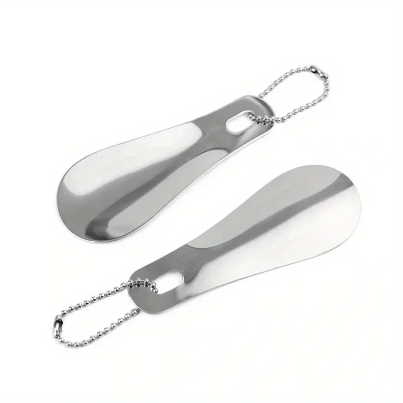 1pc stainless steel metal shoehorn, portable shoehorn, shoe wearing aid, essential for home travel thumbnail 3