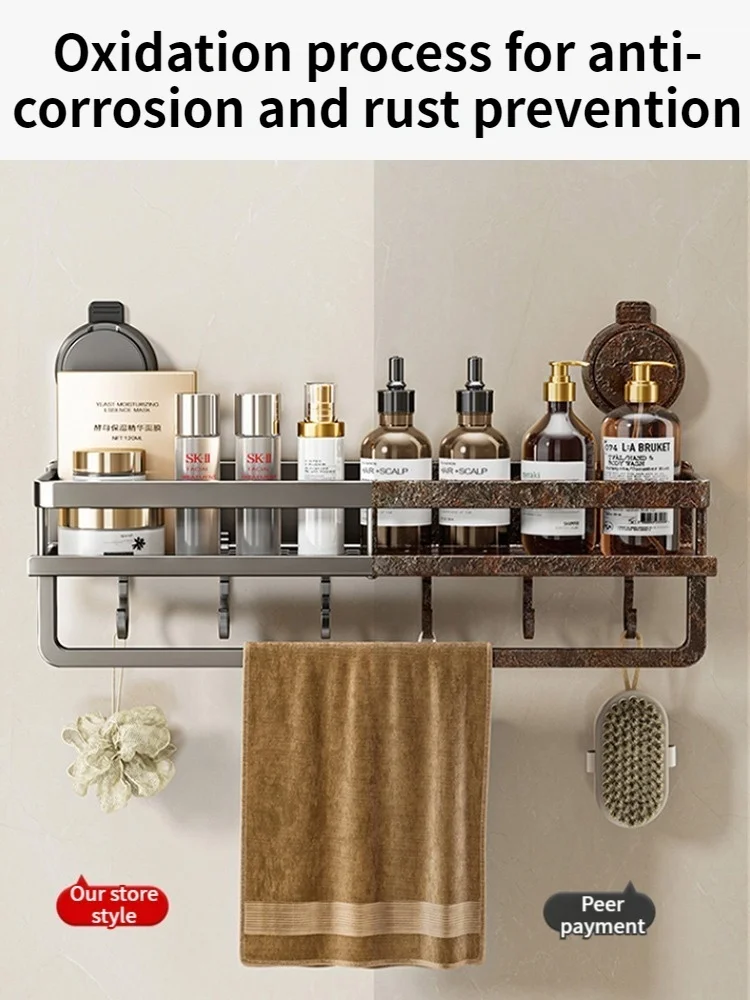 Multifunctional Suction Cup Rack Kitchen Utensils Storage Wall Mounted Spice Holder Bathroom Organizer No Drilling Required thumbnail 5