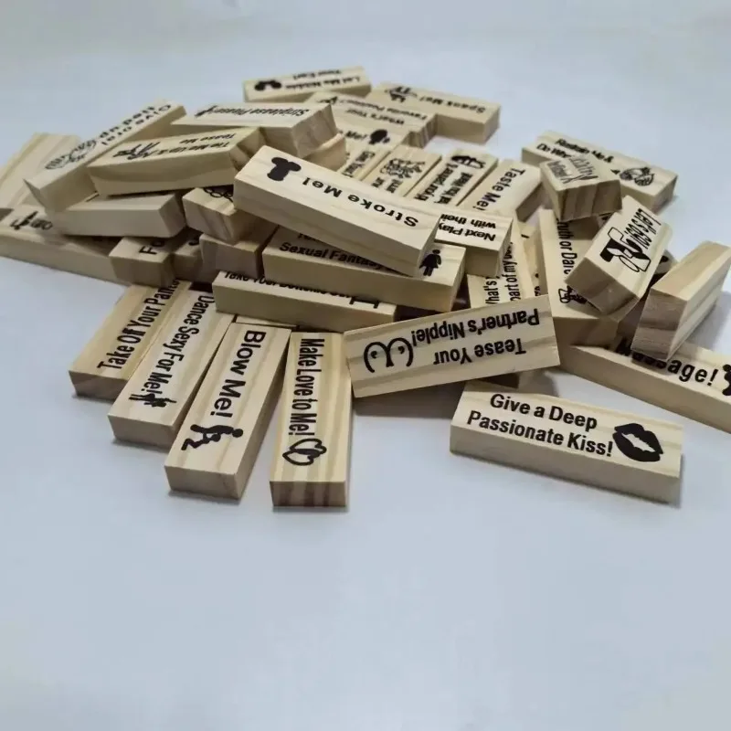 48Pcs Wooden Sex Block Tumbling Tower Stacking GamesGame For Adults Sex Toys Valentine For Couples Erotica Party SM Block thumbnail 6