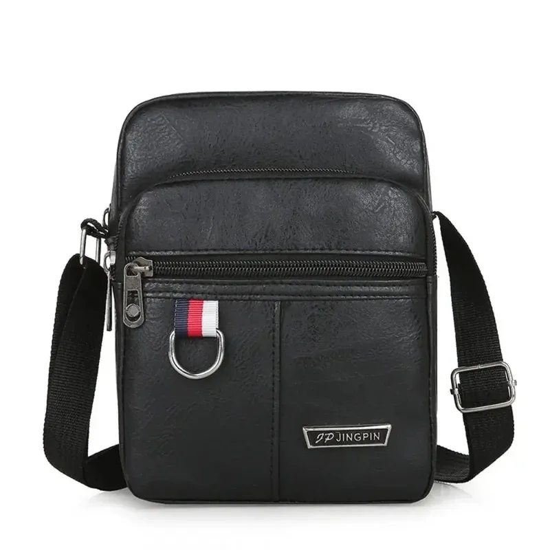 Crossbody Bag Men's High Quality PU Leather Shoulder Bag Large Capacity Chest Bag Fashion Casual Solid Color Crossbody Bag thumbnail 4