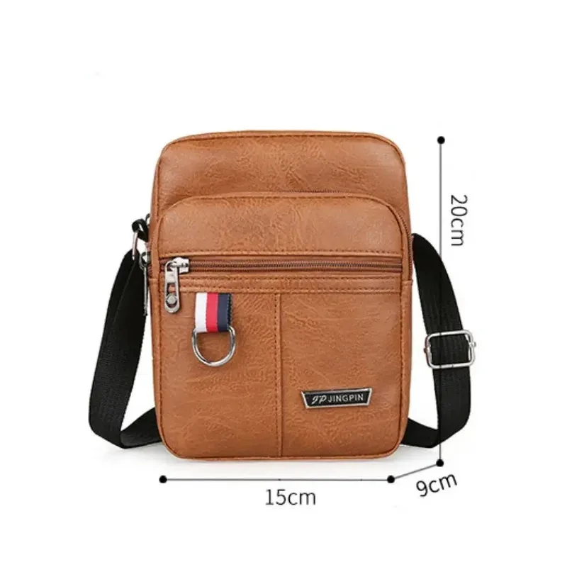 Crossbody Bag Men's High Quality PU Leather Shoulder Bag Large Capacity Chest Bag Fashion Casual Solid Color Crossbody Bag thumbnail 2