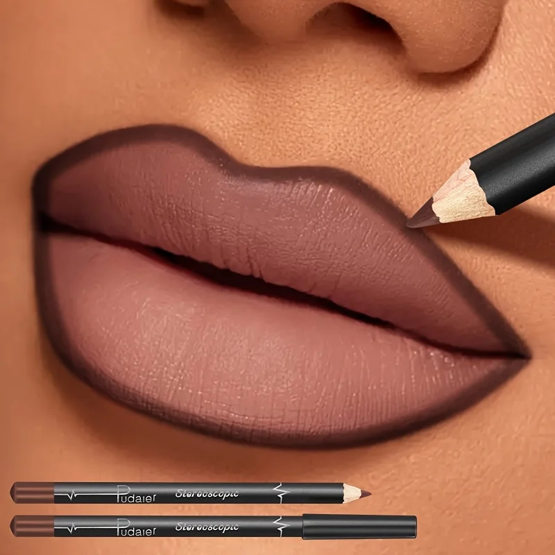 Waterproof Long Lasting Matte Lipliner Pencil Red Contour Tint Lipstick Non Stick Cup Moisturising Lip Makeup 12 Colors