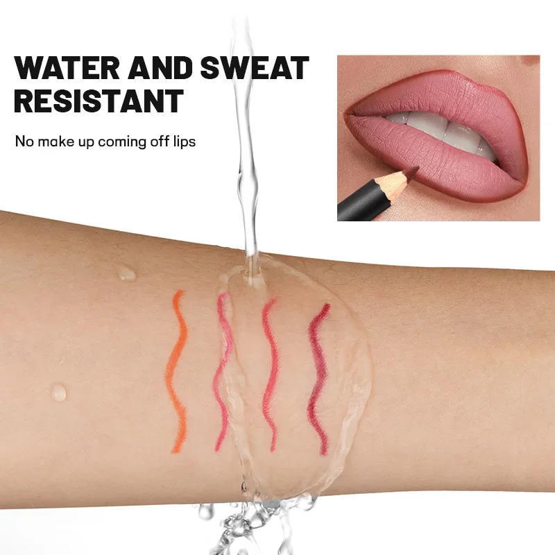 Waterproof Long Lasting Matte Lipliner Pencil Red Contour Tint Lipstick Non Stick Cup Moisturising Lip Makeup 12 Colors thumbnail 5