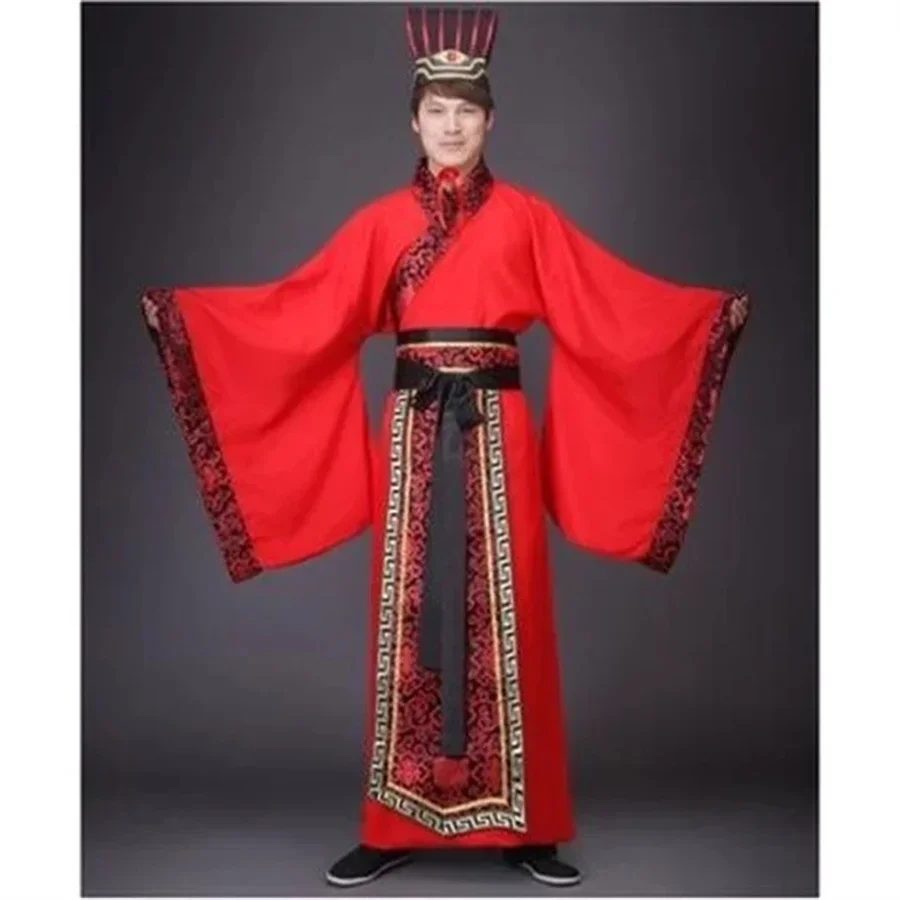 Ancient Costume Black Hanfu Men Tang Dynasty Black Stage Costume Chinese Traditional Clothing with Belt for Man Boy Big Size thumbnail 4