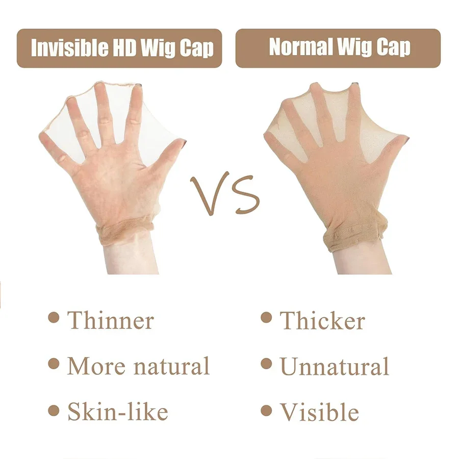 100Pcs HD Wig Caps High Quality Transparent HD Hair Nets Weave Nylon Stretchy Lace Front Wig Cap for Women Men Light Brown thumbnail 3
