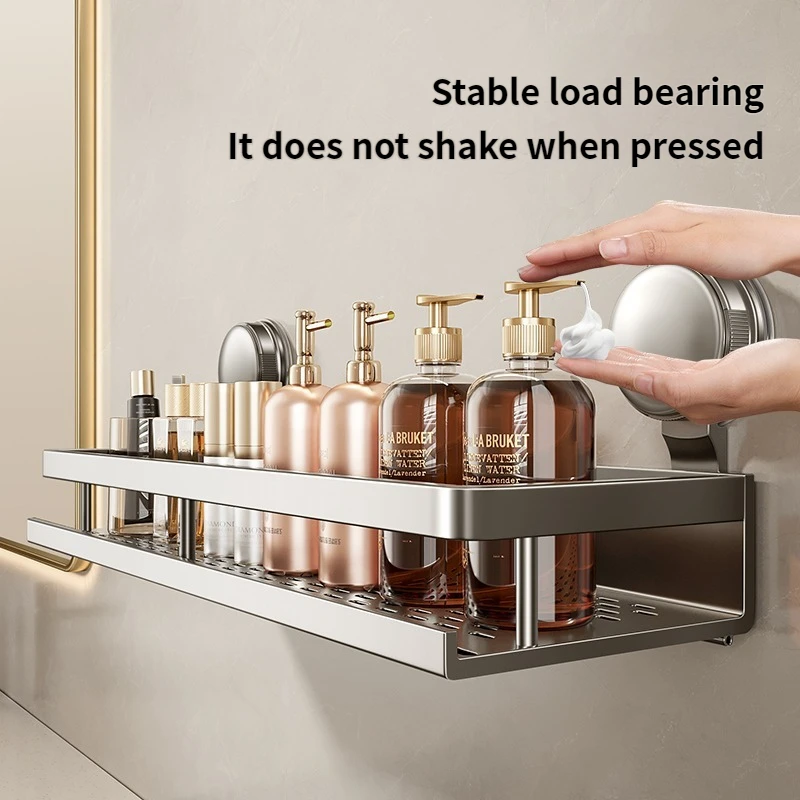 Multifunctional Suction Cup Rack Kitchen Utensils Storage Wall Mounted Spice Holder Bathroom Organizer No Drilling Required thumbnail 2
