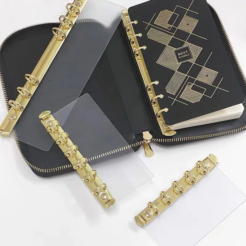 A5 A6 A7 A8 Ring Binder buckle Metal binder 6 holes Clip File Folder shell Notebook Side insertion Loose leaf book board Planner thumbnail 2