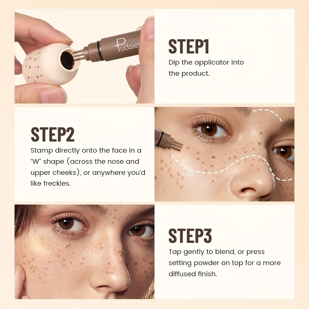 Natural Nude Makeup Fake Freckles Pen Waterproof Long Lasting Light Coverage Freckle Stamp for Women thumbnail 5