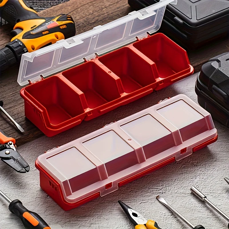 1Pc Multi-Compartment Organizer Box For Screws & Small Parts - Durable Plastic Hardware And Jewelry Storage Case thumbnail 2