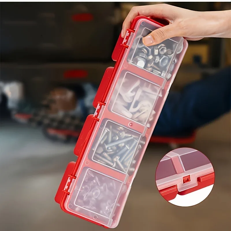 1Pc Multi-Compartment Organizer Box For Screws & Small Parts - Durable Plastic Hardware And Jewelry Storage Case thumbnail 3