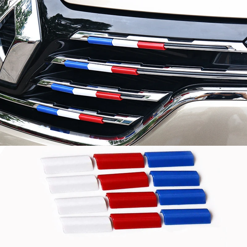 12pcs Car Three Color Grille Sequin Front Grille Decorative Strip Exterior Modification Suitable for Renault Koleos 17-19 Models