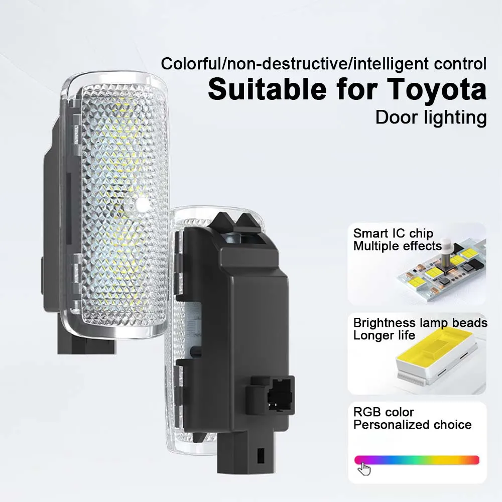 Customized for Toyota car door welcome light, Car door opening dynamic welcome atmosphere floor light,Car warning lighting thumbnail 2