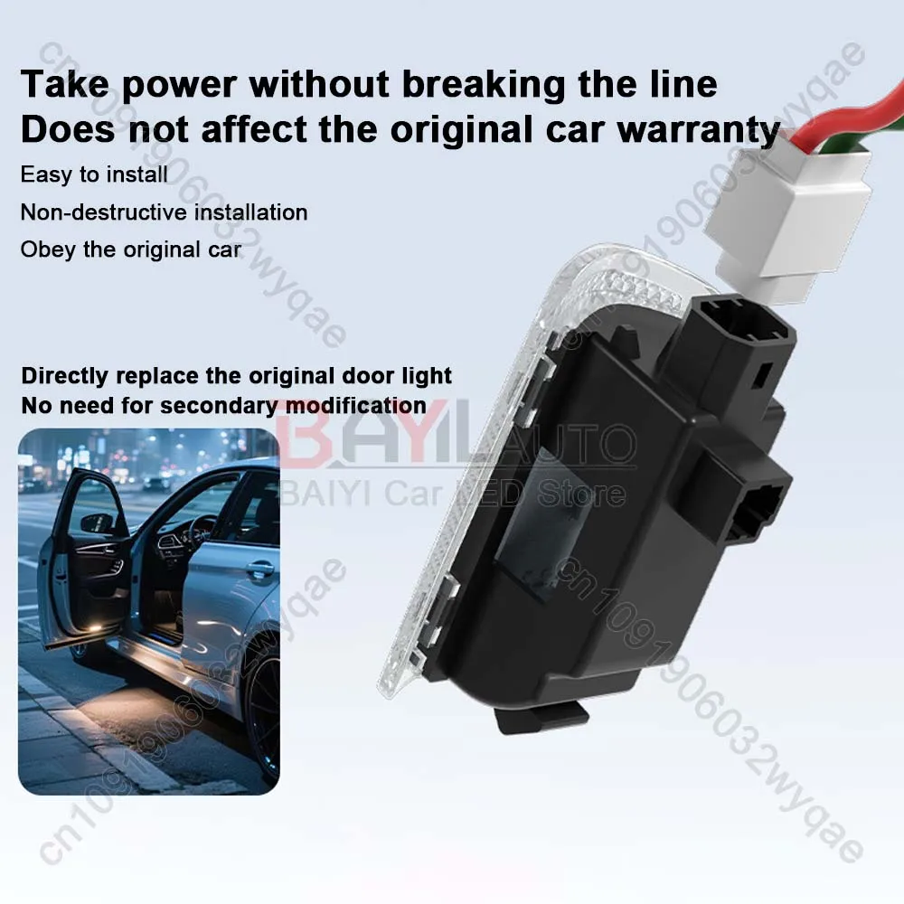Customized for Toyota car door welcome light, Car door opening dynamic welcome atmosphere floor light,Car warning lighting thumbnail 3