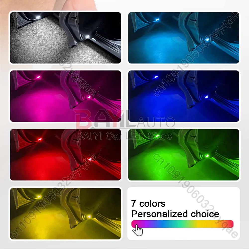 Customized for Toyota car door welcome light, Car door opening dynamic welcome atmosphere floor light,Car warning lighting thumbnail 5