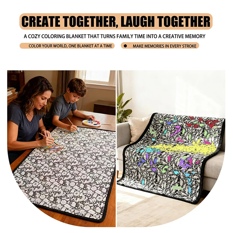 DIY Washable Color Fleece Blanket, Soft Throw Art Project for Kids and Adults thumbnail 4