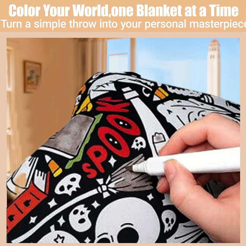 DIY Washable Color Fleece Blanket, Soft Throw Art Project for Kids and Adults thumbnail 3