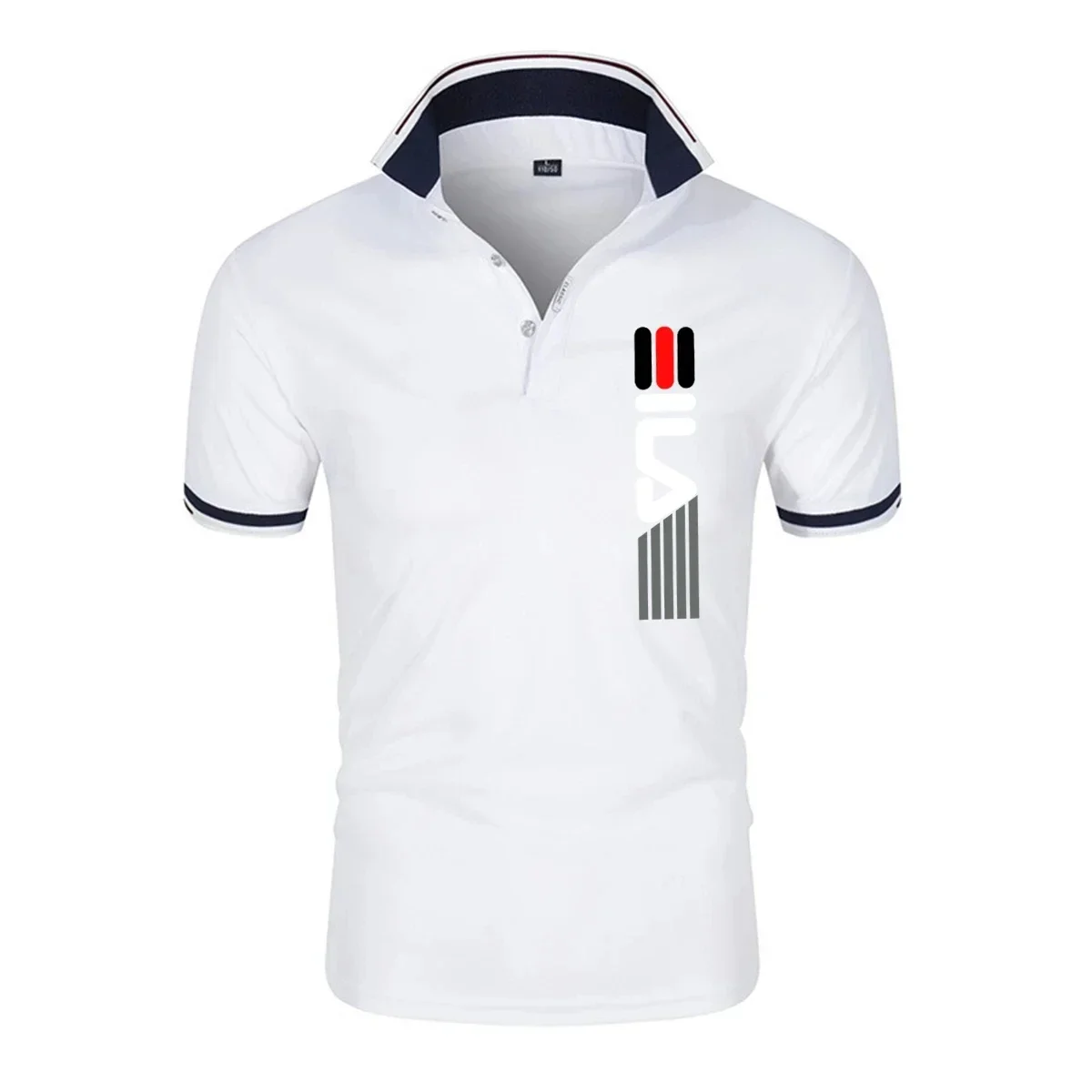 2025Summer New Men's Lapel Anti-pillin Polo Shirt printing  Short Sleeve Casual Business Fashion Slim Fit Polo Shirt for Men thumbnail 2