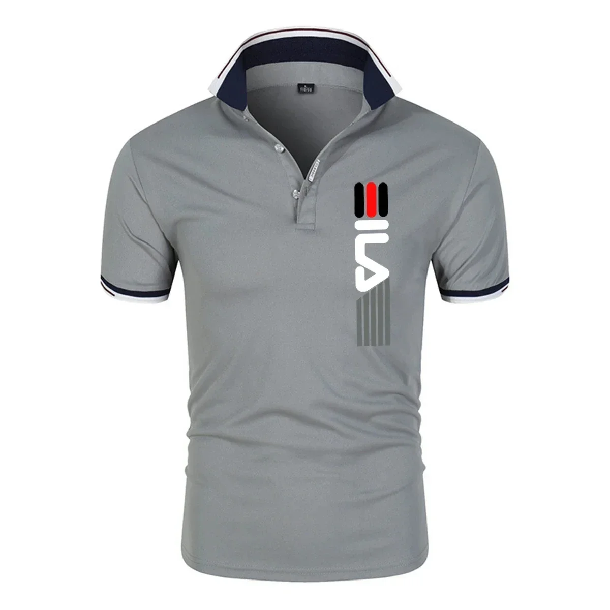2025Summer New Men's Lapel Anti-pillin Polo Shirt printing  Short Sleeve Casual Business Fashion Slim Fit Polo Shirt for Men thumbnail 4