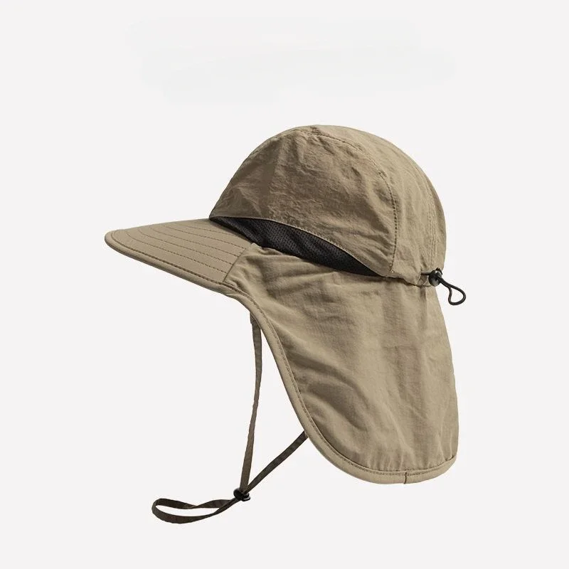 Unisex Summer Wide Brim Waterproof Quick-drying Panama Caps Outdoor Visor Bucket Hats Mesh Breathable Sun Hat with Neck Flap thumbnail 5