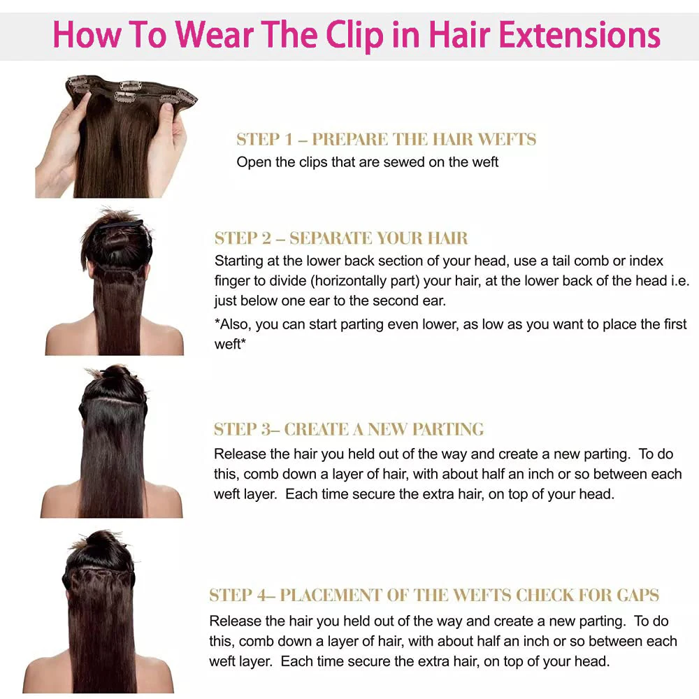 Clip In Hair Extensions Straight Human Hair Dark Brown Clip In Extensions Real Human Hair Extensions 8Pcs Clip Ins With 18 Clips thumbnail 6