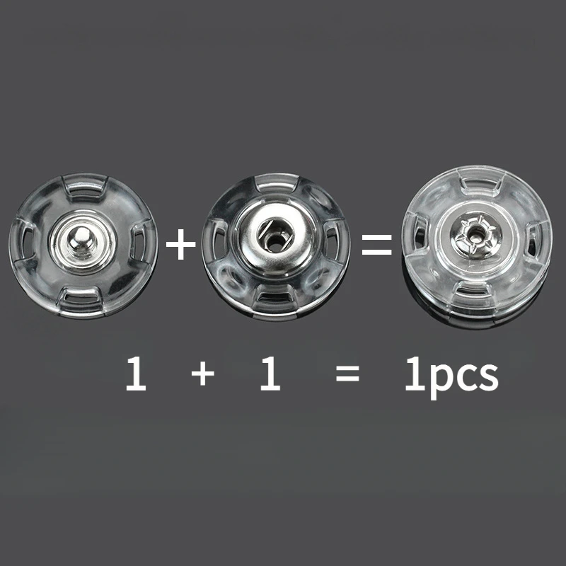 10 pieces of hidden snap buttons for sweaters and coats, transparent buttons, DIY clothing accessories thumbnail 3